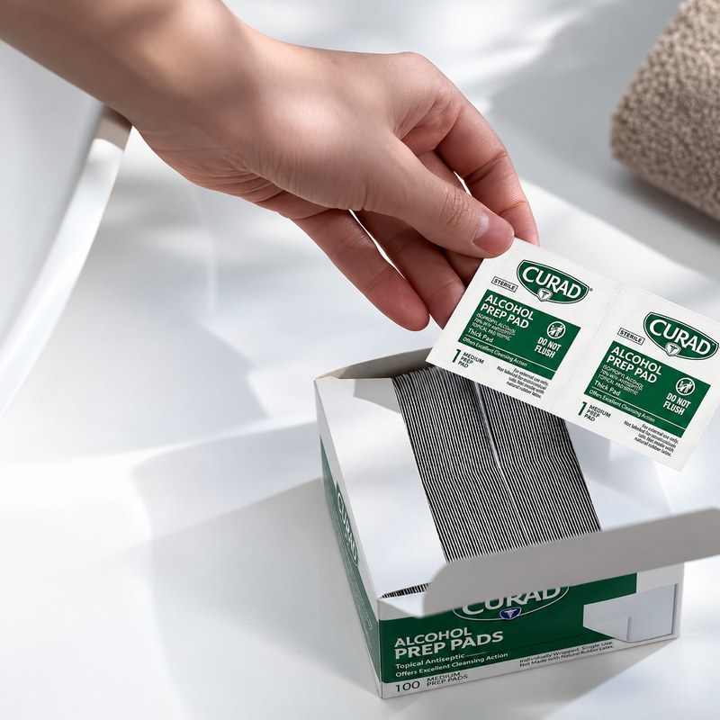 Individually wrapped alcohol prep pads